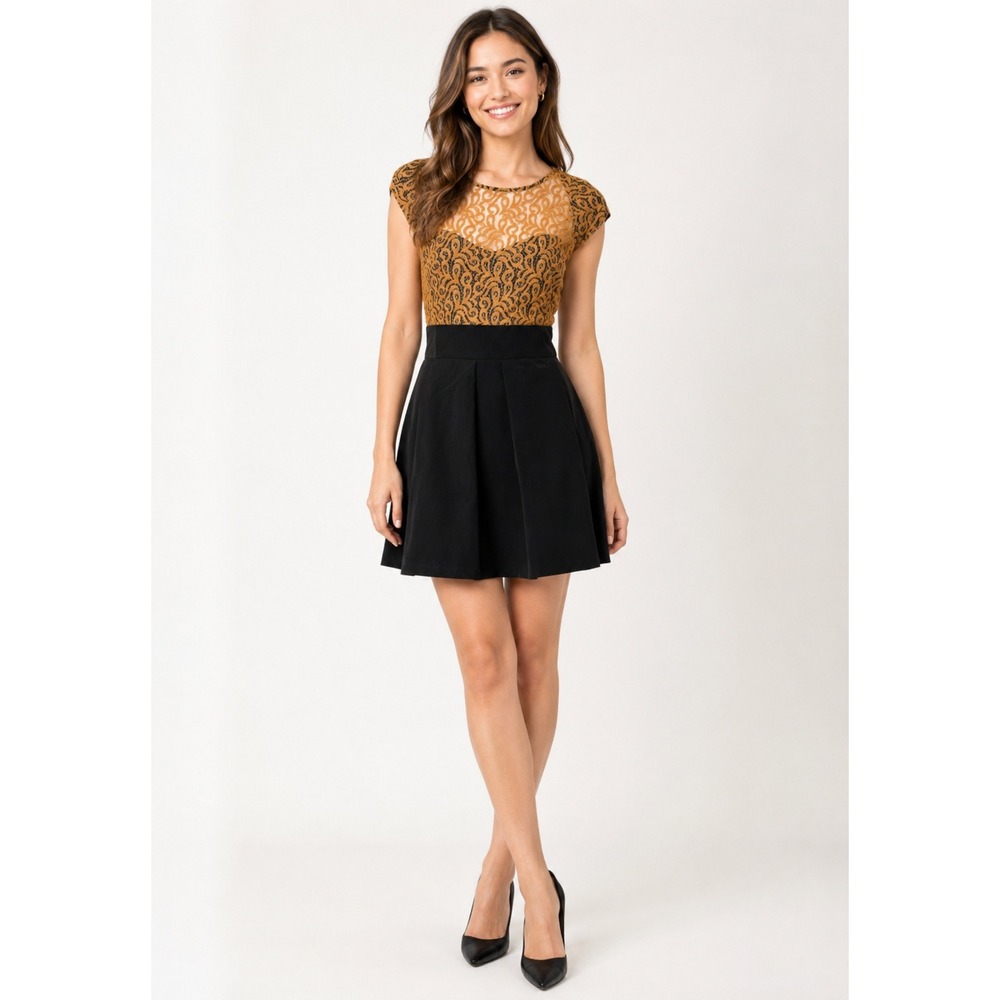 Urban Outfitters by Kimchi Blue Lace Top Fit and Flare Mini Dress Sz 6